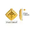 Pendientes de Acero Inoxidable con Baño de Oro de 18 Quilates, Pendiente Geométrico de Moda de Venta Caliente Transfronteriza, Pendientes con Diseño Simple y Personalizado de Sentido de Nicho