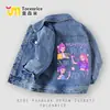 Jaqueta Jeans Kpop Hunter Witch Girl Primavera e Outono 2025 Nova Média e Grande Infantil Moda Casual Jaqueta com Lapela Tendência