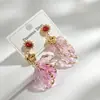 Brincos de Tarraxa com Franja de Pétalas Brancas de Zircônia Retro Francês Design de Nicho Temperamento Fashionável Brincos Elegantes Ornamentos para Orelha para Mulheres
