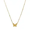 Colar e Brincos Borboleta Aço Titânio Banhado a Ouro Não Desbota Corrente da Clavícula Brincos Luxo Acessível Design de Nicho Acessórios de Alta Qualidade