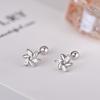 Aretes sencillos para mujer, modernos, combinan con todo, con incrustaciones de flor y diamante, para el cartílago de la oreja, no necesitan perforación, aretes de rosca para dormir