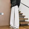 Pantalones deportivos de chándal desestructurados estilo americano para hombre, pantalones casuales de moda vintage para primavera y otoño, pantalones rectos holgados de talla grande para hombre