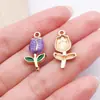 Accesorios para Joyería DIY Transfronterizos Margarita Morada Aleación Esmalte Colgante Collar Pulsera Pendientes Llavero Dijes