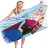 Toalla de Playa Serie Frozen, Toalla Cuadrada Versátil de Doble Cara de Forro Polar de Fibra Ultrafina para Natación y Baño