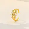 Anel Estrela de Renda Estilo Hong Kong para Mulheres Brilhante Diamante Textura Escovada Elegante Luxo Leve Nicho Alto Padrão Simples Versátil Design Anel de Dedo