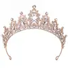 Coroa de Rainha Amazonense Transfronteiriça Tiara de Noiva Princesa Faixa de Cabeça de Aniversário Coroa de Cristal Barroca Venda Direta da Fábrica