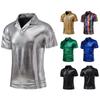 25 verão comércio exterior novo masculina design bronzeamento gola manga curta camiseta masculina casual solta manga curta camisa POLO