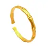 Pulseira aberta com elos de bambu lisa em tom dourado, joia feminina vintage e elegante, best-seller do verão de 2026, atacado do fabricante, em estoque