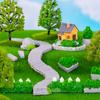 Cerca de jardín con forma de jardín, ladrillo, micropaisaje, casa, castillo, modelo de césped, accesorios de bricolaje, mini adornos pequeños