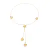 Collar de Metal con Flor Tridimensional y Borla Estilo Ins Transfronterizo Europeo y Americano para Mujer, Cadena Fina en Forma de Y de Moda, Collar Largo