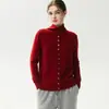 Suéter base de malha feminina de cashmere com borda enrolada, moda minimalista, gola semi-alta, camada interna, grosso, solto, afina a silhueta, manga longa