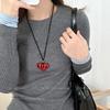 Collar Ancora Lazo Rojo para Mujer 2024 Nuevo Estilo Cadena de Suéter Minimizada Nicho Todo Fósforo Accesorios de Cordón de Cuero Negro