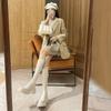 Botas femininas de cano alto com salto fino e salto alto, cano alto, bico fino, bico fino, inverno, 6 horas