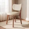 Silla nórdica de madera maciza, silla de comedor simple y moderna, silla con respaldo de moda estilo italiano para restaurante y uso doméstico, silla color crema manzana