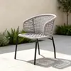 Silla de ratán para patio exterior, mesa y sillas de ocio, balcón al aire libre de jardín para el hogar, silla creativa con respaldo de cuerda para casa de huéspedes, mesa de café pequeña