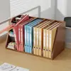 Estante de Almacenamiento de Escritorio Estudiante Soporte para Libros Estantería Caja de Almacenamiento de Libros Portalápices de Escritorio Organizador de Clasificación de Papelería