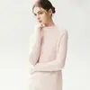 Suéter de malha 100% caxemira pura, gola alta, outono e inverno, sem costura, design de peça única, mangas compridas, camada interna quente