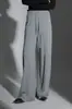 Chaleco de punto suelto adelgazante con cuello alto apilado estilo francés y pantalones rectos de pierna ancha para otoño-invierno, modelo nuevo de nicho 2026