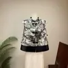 Chaleco de pintura a tinta estilo chino nuevo Zhi Li, nuevo modelo otoño 2026, diseño de cuello alto, chaleco juvenil y de alta gama