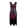 Vestido de Noite Gatsby Retrô dos Anos 1920 S-4XL com Franjas, Bordado Pesado, Decote em V, Vestido de Baile Plus Size