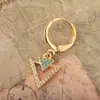 Pendientes de Moda para Mujer Europeos y Americanos Personalidad de Moda Geométricos Chapados en Cobre Oro Real Pendientes Completos de Diamante Pendientes Dulces de Temperamento