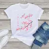 Camiseta Transfronteriza Aliexpress Estampado de Flor de Cerezo Sakura, Cuello Redondo Casual N