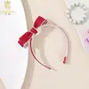 Faixa de cabelo de cor sólida com laço estilo coreano para meninas doces, acessório diário para meninas pequenas, enfeite de faixa de cabelo infantil