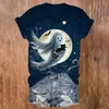 Camiseta Halloween Fantasma Manga Curta Transfronteiriça com Decote V, Design Personalizado com Sua Própria Imagem, Impressão 3D, Atacado de Fábrica