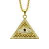 Joyería de Comercio Exterior Mal de Ojo Colgante Pirámide Collar Hip Hop Mal de Ojo Colgante Cadena Clavícula Collar