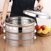 Vaporera pequeña para bollos al vapor comercial de acero inoxidable vaporera para dumplings al vapor bocadillos del condado de arena vaporera binaural pequeña fabricantes venta al por mayor