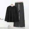Nova blusa de moda feminina Outono/Inverno 2026, camisa básica listrada de manga longa, conjunto casual versátil que afina