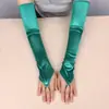 Guantes Largos de Satén sin Dedos para Mascarada de Halloween, Mangas para Vestido de Novia Wai Ni Jun para Mujer