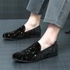 Comercio Exterior talla grande 46 Zapatos de Cuero para Hombre Zapatos Puntiagudos Perezosos Zapatos Lefu de Cuero Zapatos tipo Guisante Estilo Británico Zapatos sin Cordones