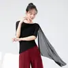 Top de Malla Patchwork Irregular de Manga Larga para Bailarina Clásica Atuendo Diario de Práctica de Entrenamiento Físico para Estudiante de Danza China