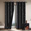 Cortinas Blackout Recortadas con Estrella Negra Chunya Spinning Transfronterizas Sala de Estar Protección Solar y Aislamiento Térmico Cortinas Terminadas Shein Dropshipping