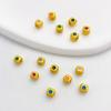 Ouro 18K banhado em ouro fosco de cor preservada com zircônia quadrada em grão espaçador contas soltas pulseira DIY colar acessórios de joalheria material