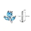 Brincos de Titânio F136 com Zircônia Brilhante, Parte de Trás Plana, Rosca Interna para Cartilagem, Joias de Piercing de Titânio G23