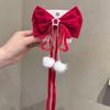 Accesorios para el cabello de Año Nuevo para niños al por mayor pasador de lazo rojo pasador de Año Nuevo para niñas corona clip superior diadema de princesa
