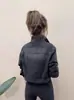 Nueva Chaqueta Vaquera Corta Negra Lavada de Principios de Primavera 2025 con Cuello de Solapa, Moderna y Versátil, Top Adelgazante y Rejuvenecedor de Manga Larga