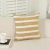 Funda de cojín popular transfronteriza con rayas contrastantes, moderna y versátil para sala de estar, sofá y cabecera de cama, funda de almohada de chenille