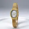 Relógio Feminino de Malha Explosiva Transfronteiriço Feminino Oval Nicho Festa de Estudantes Sensação de Alto Nível Valor de Cor Elegante Relógio de Quartzo