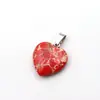 Pingente de amor em pedra natural transfronteiriço 20mm pingente de coração cor de cristal pingente de coração de pêssego acessórios de joias para colar