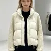 Nueva chaqueta de algodón con plumón para otoño e invierno, estilo corto con cuello alto, engrosada y cálida, top moderno y versátil, abrigo de algodón para mujer