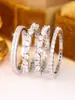 Anillo de Zirconia de Círculo Completo de Lujo Ligero Estilo Europeo y Americano, Anillos Lisos con Incrustaciones de Diamantes de Varios Estilos para Apilar, Joyería de Nicho para el Día a Día