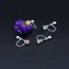 Convertidor de clip para oreja de resina sin dolor Zircón Aretes de perla en forma de U clip de resorte para oreja sin perforación joyería para oreja venta al por mayor