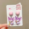 Brincos Kuromi Infantis Presilhas de Orelha Meninas Desenho Animado Brincos Perfurados Menininha Bebê Brincos Anti-Dor Brincos