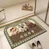 Tapete de Banheiro Fofo 3D de Shiba Inu em Terra de Diatomáceas, Absorvente de Água, Secagem Rápida, Antiderrapante, Resistente à Sujeira e ao Desgaste, para Uso Doméstico