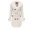 Novo Casaco de Lã 2024 Feminino Trench Coat de Comprimento Médio Roupa de Inverno Gola Grande de Lã Casaco de Lã Dupla Face Tamanho Europeu Feminino
