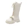Botas Altas para Niñas 2026 Otoño/Invierno Nuevas Niños Dr. Estilo Martens Estilo Británico Algodón de Doble Capa Cálido Botas Largas Botas de Princesa Modernas