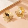 Cadena de Pétalos de Flor Grande de Perla Acero Inoxidable Collar Pendientes Anillo Juego de Joyas Joyerías Pendientes